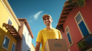 Working as a free market delivery man